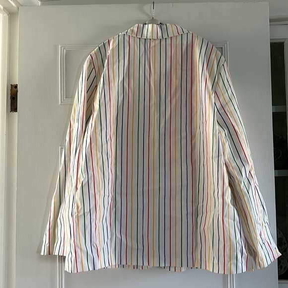 Vintage 80’s Christel White Rainbow Stripped Blazer - Picture 4 of 6